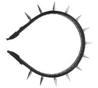 Lurrose Diadema Mujer Tachuelas de Aleación de Zinc y Cuero, Estilo Punk Único, Antideslizante y Versátil para Fiestas y Actuaciones