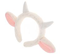 Lurrose Diadema Orejas de Cordero de Peluche Suave, Banda el Cabello en Color Claro, Tamaño Ajustable para Mujer y Niña, Accesorio para Fiestas, Cosplay y Uso Diario