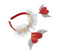 Lurrose Diadema para Fiesta con Diseño de Corazón y Alas Accesorio Romántico para Adultos para Disfraces y Celebraciones de San Valentín