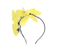 Lurrose Diadema para Mujer Estilo Floral Amarilla Ligera y Cómoda para Bodas y Fiestas, Accesorio Elegante y Fresco para Cabello de Novia y Damas