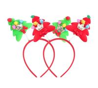 Lurrose Diadema para Navideña 2piezas en Rojo, Ligera Deformación, Accesorio Clásico para Fiestas de Navidad y Temática Invernal