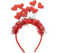 Lurrose Diadema San Valentín Lentejuelas Corazón Rojo Fiesta Cumpleaños Boda Accesorio Pelo Mujer Niñas