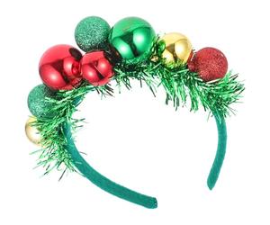 Lurrose Diadema Tela E Verdes Bola Accesorio Navideña de Cintas y Creativa Versátil Plástico para Navidad de E Invierno Fiestas Atuendos