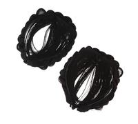 Lurrose Diadema Trenzada Sintética Flequillo 2 Piezas (Negro Marrón Oscuro), Extensiones de Cabello para Mujer y Niña, Accesorio Versátil para Uso Diario y Eventos Formales