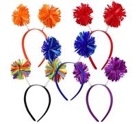 Lurrose Diademas de 5 Piezas Pompones de Poliéster Ligeras y Fáciles de Combinar para Niños y Adultos en Fiestas y Halloween