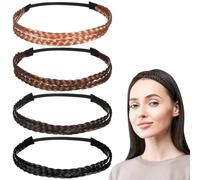 Lurrose Diademas trenzadas elásticas 4 piezas diademas trenzadas trenzadas dobles trenzado para mujeres niñas