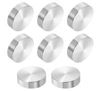 Lurrose Discos de Aluminio Redondos para Muebles 8 Piezas 30 X 3 Cm, Adaptador Metálico M8 para Mesas de Vidrio, Accesorio Antideslizante y Estable para Mesas Auxiliares Centro