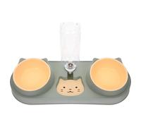 Lurrose Dispensador Automático de Comida y Agua para Mascotas Comedero Doble de Plástico Verde Antideslizante y Estable Adecuado para Perros y Gatos Suministro Fácil en Hogar y Tienda