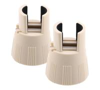 Lurrose Elevadores de Muebles Antideslizantes de Plástico Blanco, Patas Regulables para Mesa y Armazón de Cama, Protectores de Suelo para Espacio de Salón, Paquete de 2 Piezas