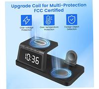 Lurrose Estación de Carga Inalámbrica con Reloj Digital y Pantalla LED Cargador Rápido Compatible con y Protección de Temperatura y Sobrecarga