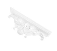 Lurrose Estante Flotante de Esquina Vintage de Resina Color Claro Pequeño, Estante Decorativo de Pared Estilo Europeo para Salón, Dormitorio y Oficina, Estantería Creativa y