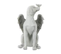 Lurrose Estatua Conmemorativa para Perro Ángel de Resina Adorno de Jardín Resistente para Homenaje Mascotas Escultura Decorativa para Tumba y Recuerdo al Aire