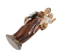 Lurrose Estatua de Jesús con Resina Pintada Mano Adorno para Decoración Católica de Hogar y Bautizo Figura Religiosa para Comunión y Regalo Devocional