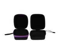 Lurrose Estuche de Viaje para Aceites Esenciales 5 Ml a Prueba de Golpes, Portátil y Ligero, 7 Compartimentos, Material Duradero, Color Negro y Morado, Pack de 2 Unidades, Adecuado