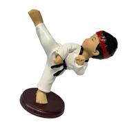 Lurrose Figura Coleccionable Niño Taekwondo De Resina Decoración para Pastel Adorno De Escritorio o Obsequio