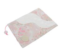 Lurrose Funda de Libro Artesanal de Tela Rosa A5 Bordado Artístico, Ajustable y Reutilizable, Adecuado para Cuadernos y Agendas Elegantes