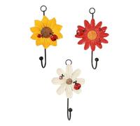 Lurrose Ganchos de Pared de Resina 3 Piezas Forma de Margarita para Colgar Ropa y Bolsos Diseño Delicado y Elegante para del Hogar