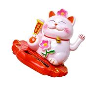 Lurrose Gato Suerte Japonés Solar Estatua Brazo Ondulante Decoración Interior Coche RV Hogar Prosperidad