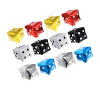 Lurrose Globos de Dados de Aluminio Cuadrados 12 Piezas 12 Pulgadas Colores Metálicos Surtidos (oro,) Decoración para Fiesta Temática, Cumpleaños y Eventos de Póker