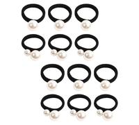 Lurrose Gomas Pelo Elásticas Perlas Grandes y Pequeñas 12 Piezas, Accesorios Cabello para Mujeres y Niñas, Coleteros de Alta Elasticidad Ideales para Uso Diario y Peinados
