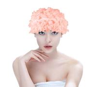 Lurrose Gorro de Baño Mujer Diseño de Flor, Ligero y Protector Auditivo para Natación en Piscina, Material Nylon y Decoración Verano para Niñas y Mujeres