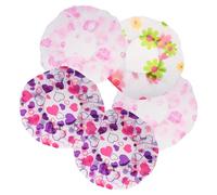 Lurrose Gorros de Ducha Impermeables de Eva para Adultos, Diseño de Lunares, Talla Única Elástica, 5 Piezas Reutilizables, Protección Cabello en Baño, Salón y Spa