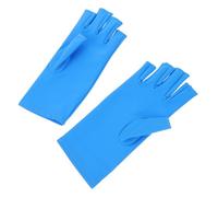 Lurrose Guantes de Manicura sin Dedos Protección Uv, Guantes Anti-ultravioleta Azules, Cómodos y Elásticos para Cuidado de Uñas, 1 Par para Uso en Belleza y Cuidado Personal