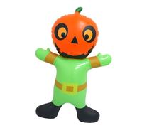 Lurrose Halloween Inflatable Pumpkin Man Outdoor Decorations Large PVC Pumpkin Man Statue Weather-Resistant Halloween Decor For Garden Lawn Indoor Outdoor Use
