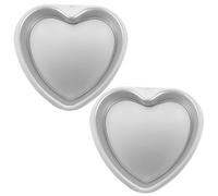 Lurrose Heart Shaped Cake Pans: 2Pcs Cakes Pan with Removal Bottom - Heart Ring Biscuit Baking Tool, 6 inch