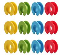Lurrose Hebillas Antideslizantes para Perchas de Silicona 12 Unidades 4 Colores X 3 Piezas Resistentes al Viento Anillos de Fijación para Ropa Hogar Gancho Seguro y Práctico