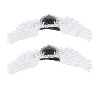 Lurrose Hebillas para Botas con Alas de Ángel y Corazón Gemas de Imitación, Accesorio Gótico Lolita, Clip Decorativo Plateado para Calzado, Joyas para Zapatos de Cosplay