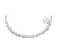Lurrose Horquilla Cabello de Media Luna Diseño de Nubes y Perlas, Palillo Delicado para Moños, Accesorio Metálico Resistente para Peinados Femeninos y Uso Diario