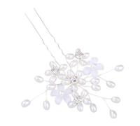 Lurrose Horquilla Cabello Fácil y Práctico en Forma de U Diseño de Flores y Perlas Material de Cobre y Aleación Accesorio Cabello de Boda para Fotografía y Uso Diario