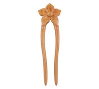 Lurrose Horquilla de madera para mujer, pasador de flores hecho a mano, palillo de madera de dos puntas para peinados largos y gruesos, sujetador de moño francés, accesorio para moño