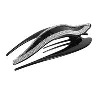 Lurrose Horquilla de Mujer Gemas de Imitación Negra, Pinza Ligera y Antideslizante Pelo, Accesorio Elegante para Festival y Uso Diario