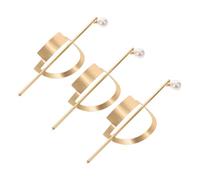 Lurrose Horquillas Cabello de Aleación Dorada Hueca 3 Piezas, Accesorio Geométrico para Moños Femeninos, Pasadores Decorativos Retro para Fiestas y Bodas