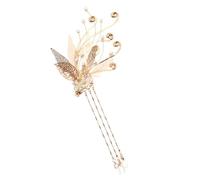 Lurrose Horquillas Cabello Diseño de Flores y Borlas de Cuentas Doradas en Metal Estilo Retro Accesorio Cómodo para Banquetes y Uso Diario