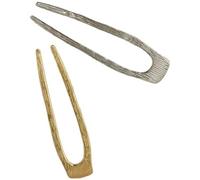 Lurrose Horquillas de Metal en Forma de U para Mujer 2piezas, Sujetador de Moño Elegante Superficie Pulida para Peinados Seguros y Diarios