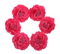 Lurrose Horquillas de Peonía Rosadas 10 Cm 6 Piezas, Pinzas Pelo Flores Artificiales de Tela, Accesorios para Sombreros y Peinados Bohemios, Ideales para Fiestas y Bodas