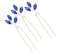 Lurrose Horquillas para Boda Gemas de Imitación en Forma de U, Juego de 3 Accesorios para Peinados de Novia Brillo y Durabilidad