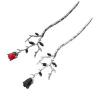 Lurrose Horquillas para Peinar el Cabello Flores de Rosa Metálicas, 2 Piezas, Accesorios para Boda E Invitadas