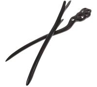 Lurrose Horquillas Pelo de Madera de Ébano Negro, 2 Piezas, Palitos Chinos para Moños, Accesorios Vintage para Cabello Largo, Ideales para Hanfu, Fiestas y Uso Diario