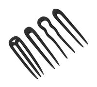 Lurrose Horquillas Pelo de Madera Ébano Natural en Forma de U, Set de 4 Unidades, Horquillas Decorativas Vintage para Peinados Moño, Accesorios Ligeros para Uso Diario