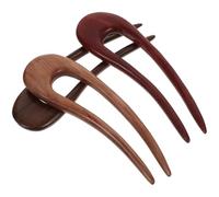 Lurrose Horquillas Pelo en Forma de U, 3 Piezas de Madera Estilo Antiguo, Accesorio para Peinados Elegantes y Casuales en Mujeres