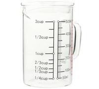 Lurrose Jarra Medidora de Vidrio de 500ml Tapa, Fácil de Limpiar y Diseño Práctico, Adecuado para Tostar y Preparar Café en Casa
