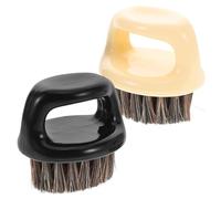 Lurrose Juego 2 Cepillos para Barba y Cuello para Hombres, Cepillo para Bigote con Cerdas Suaves de Pelo de Cerdo, Kit Cuidado Personal, Peine Plástico para Peinar y Limpiar Vello Facial,