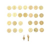 Lurrose Juego de 28 Puntas para Pirograbado Alfabeto de Cobre, Herramienta para Quemar Letras y Trabajar Madera, Cuero y Papel, Kit de Puntas para Quemador DIY para Manualidades