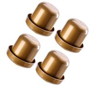 Lurrose Juego de 4 cubiletes con Tapa y agitador de Dados - Cubilete apilable para Juegos de Mesa, Karaoke y Bares - Artículos de plástico para Fiestas y Pubs (Dorado)