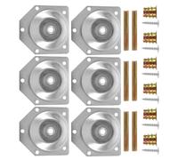 Lurrose Juego de 6 Patas de Soporte de Metal con Tornillos y Tuercas, Extensores de Altura para Sofá y Mesa, Arandelas de Conexión, Placas de Hierro Biseladas 70x67x1,2mm para Muebles