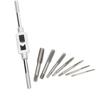 Lurrose Juego de Machos y Terrajas 8 Piezas Manija Ajustable, Herramienta Manual de Roscado Métrica para Reparación de Bicicletas y Montaje de Muebles, Acero de Alta Resistencia, Kit